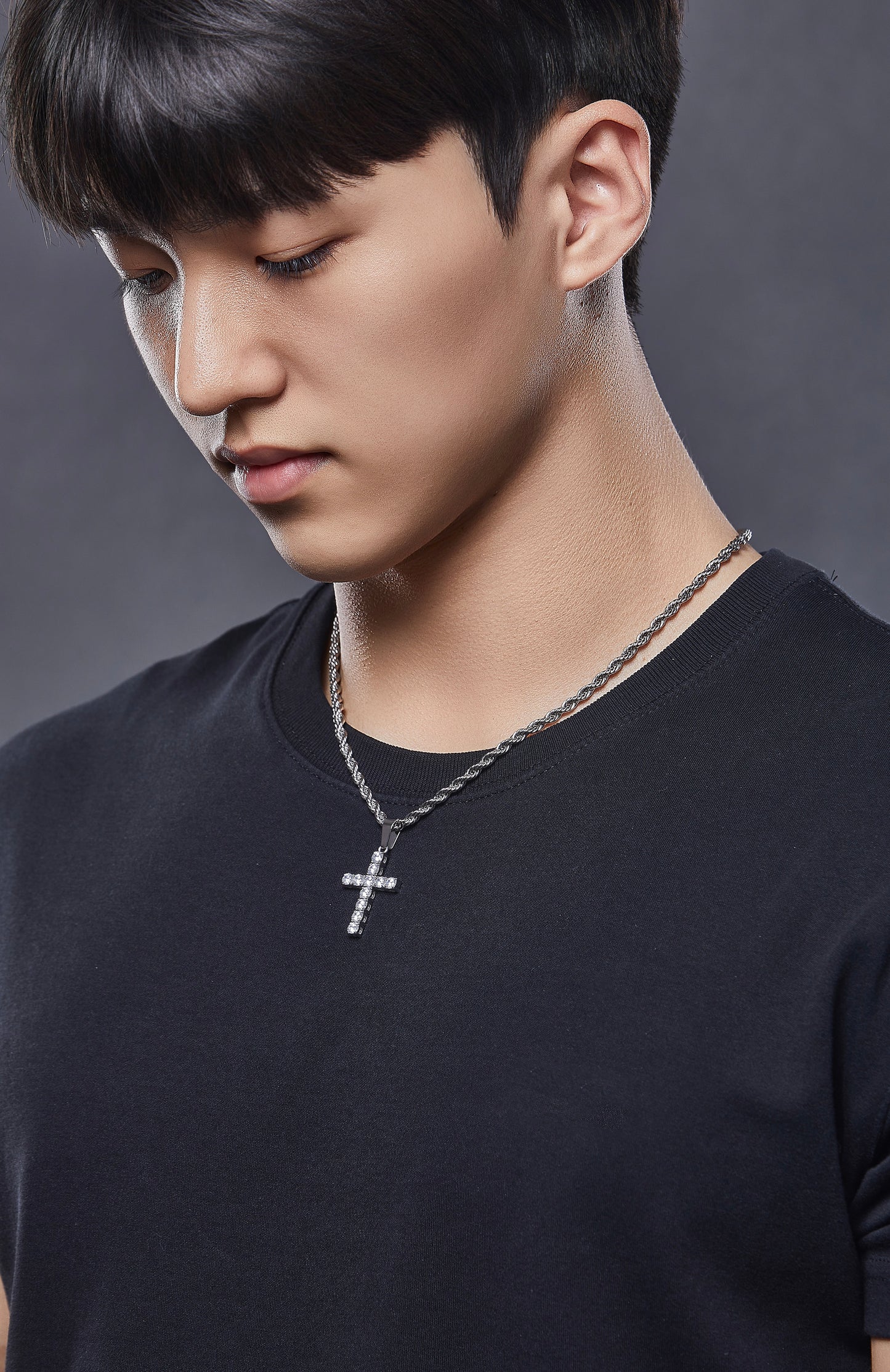 GYMCORE Cross Pendant & Rope Chain Set