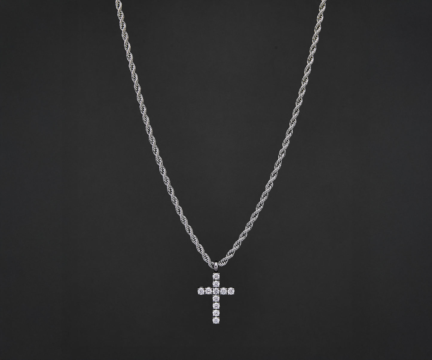 GYMCORE Cross Pendant & Rope Chain Set