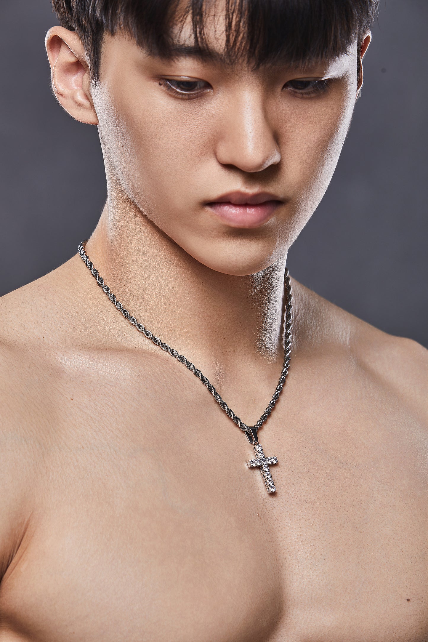 GYMCORE Cross Pendant & Rope Chain Set