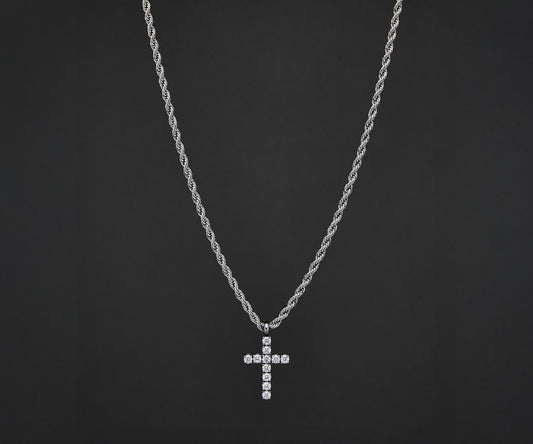 GYMCORE Cross Pendant & Rope Chain Set
