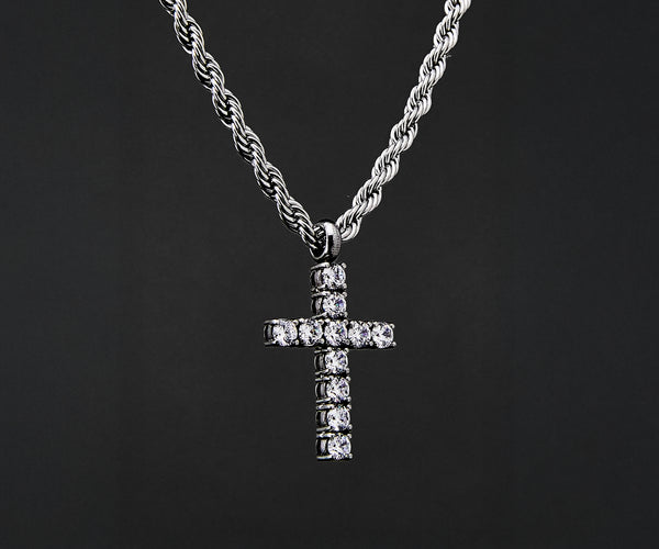 GYMCORE Cross Pendant & Rope Chain Set